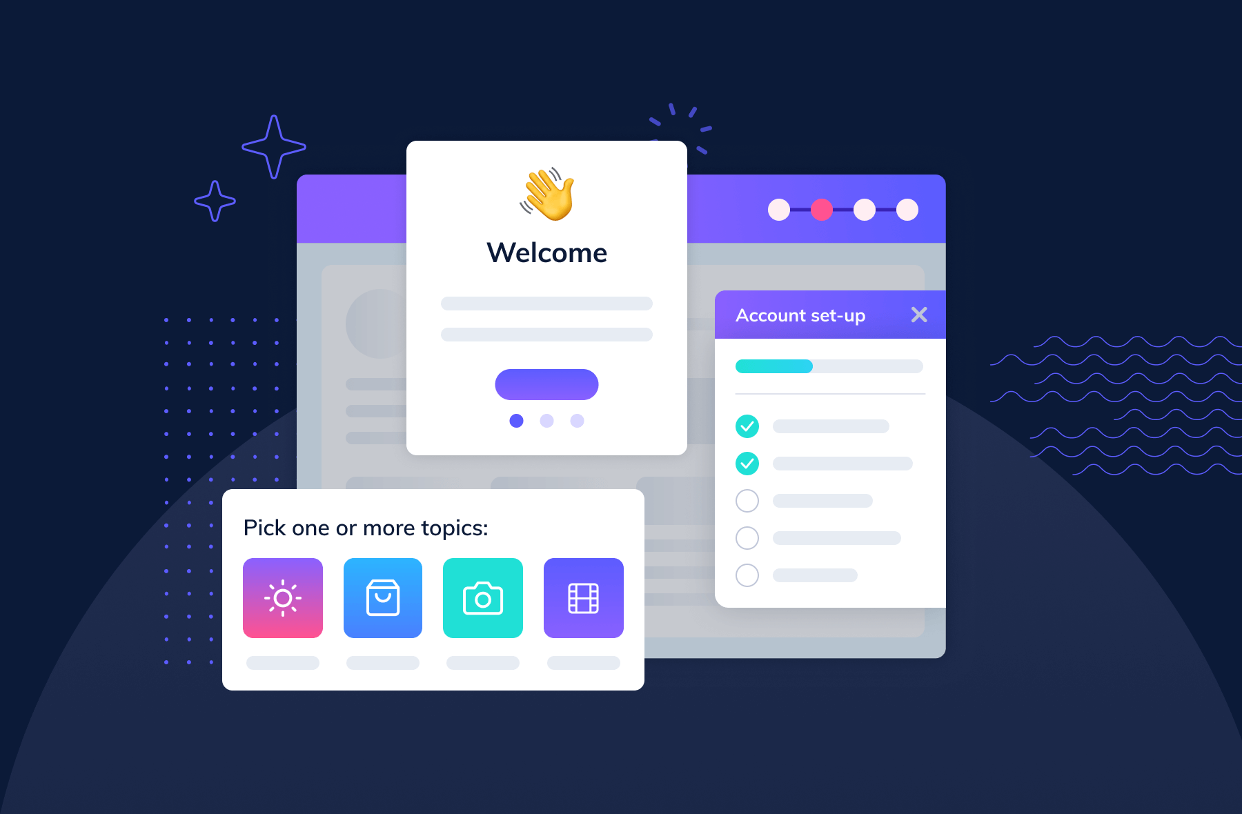 User Onboarding UX welcome modal