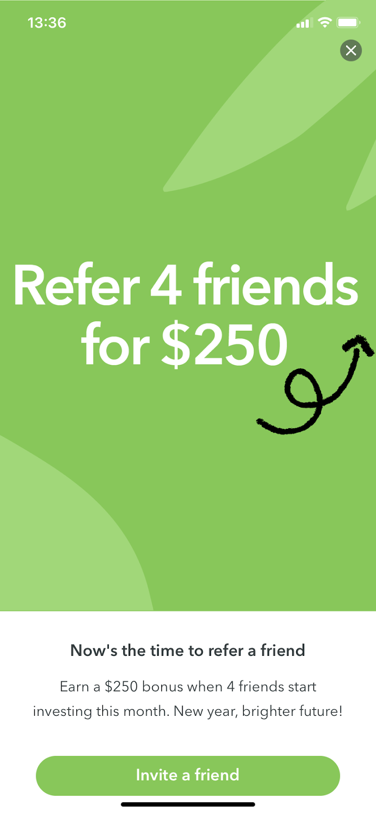 acorns user referral marketing campaign example