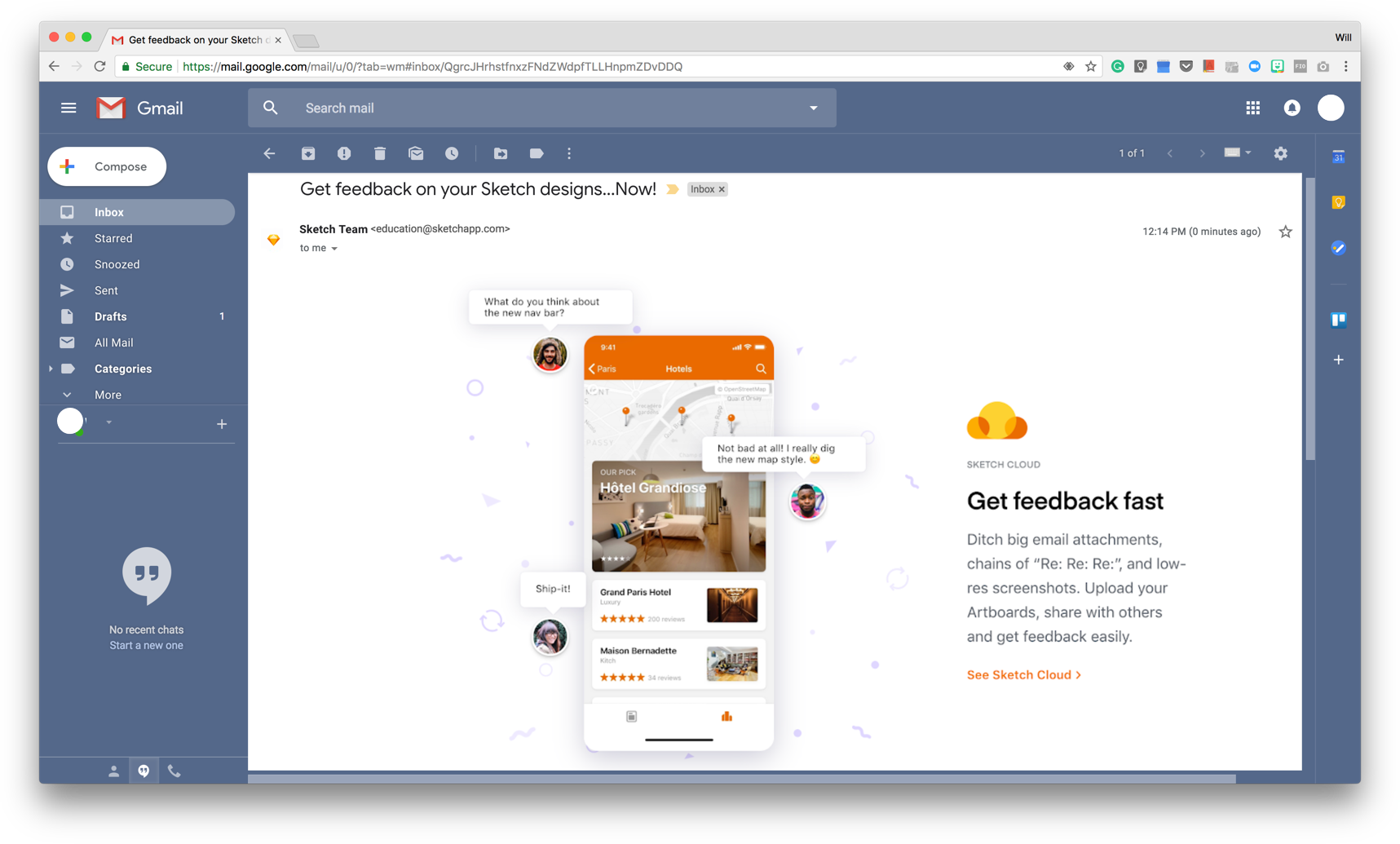 Sketch's monthly mailout