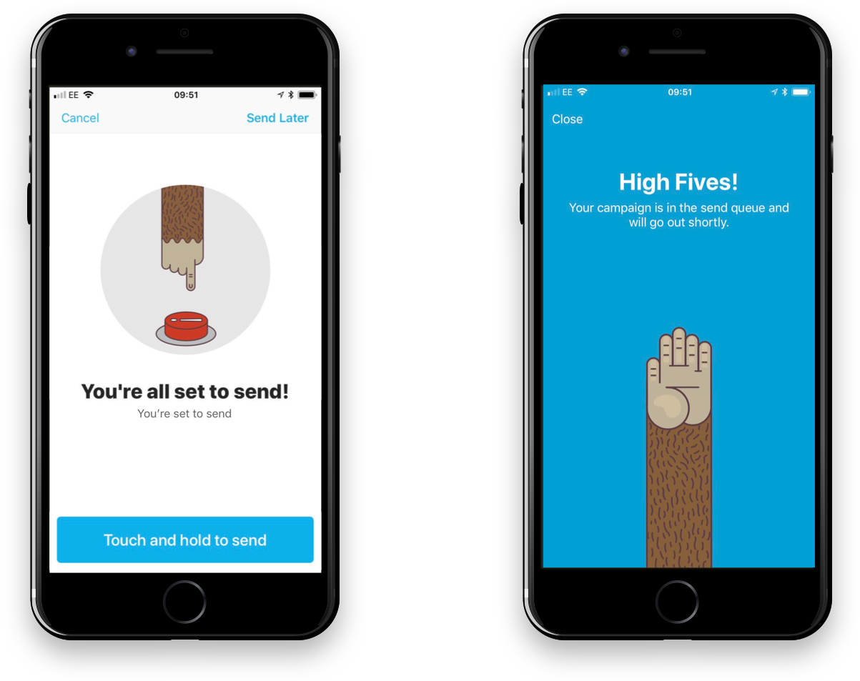 MailChimp uses subtle but useful animation to express the brand's personality.