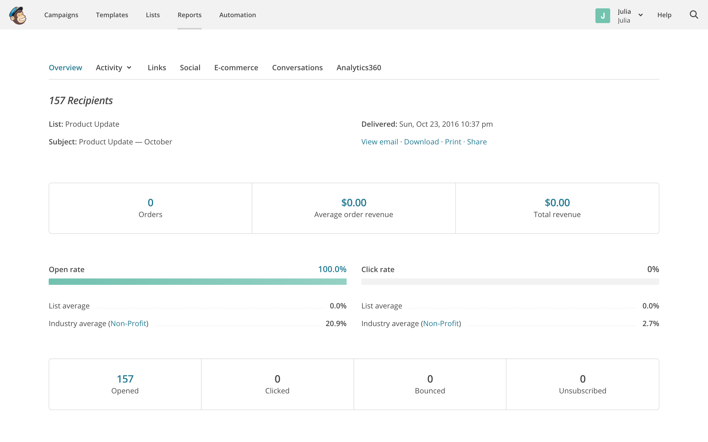 mailchimp passive variable rewards