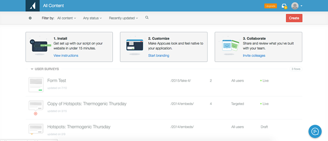 Appcues dashboard