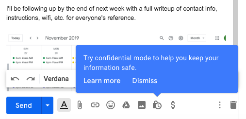 gmail tooltip introducing a new feature with behavioral targeting