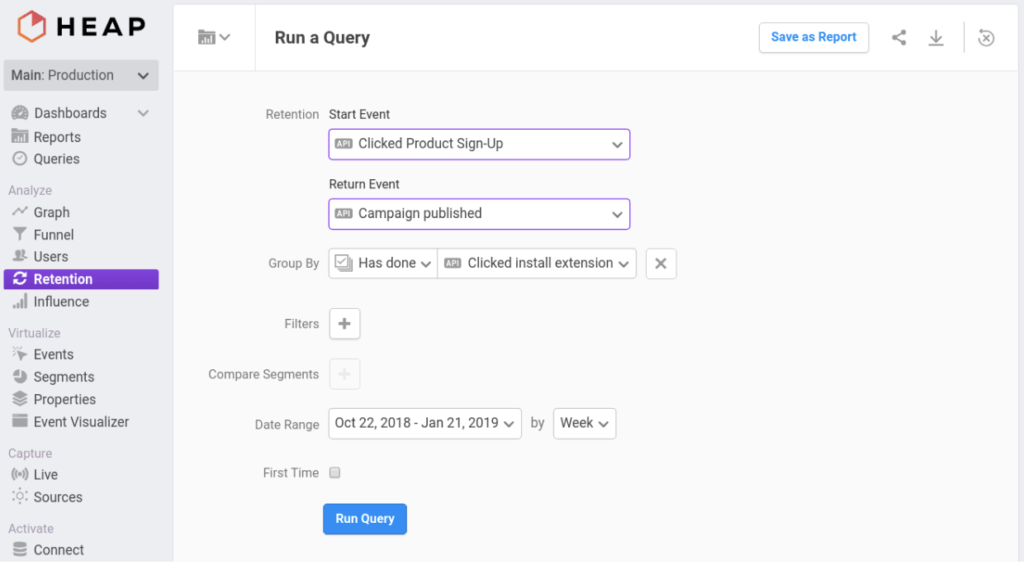 heap user anaytics shorten time to value
