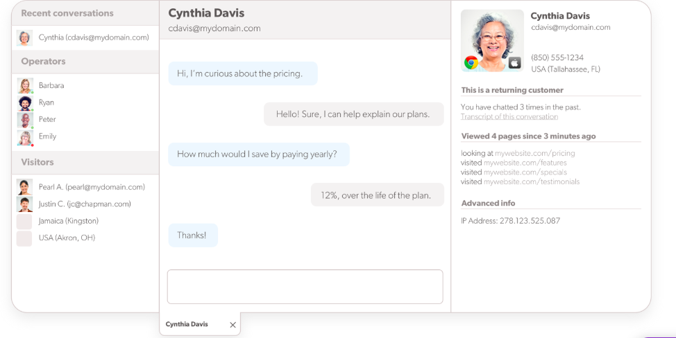 olark customer support chat tool