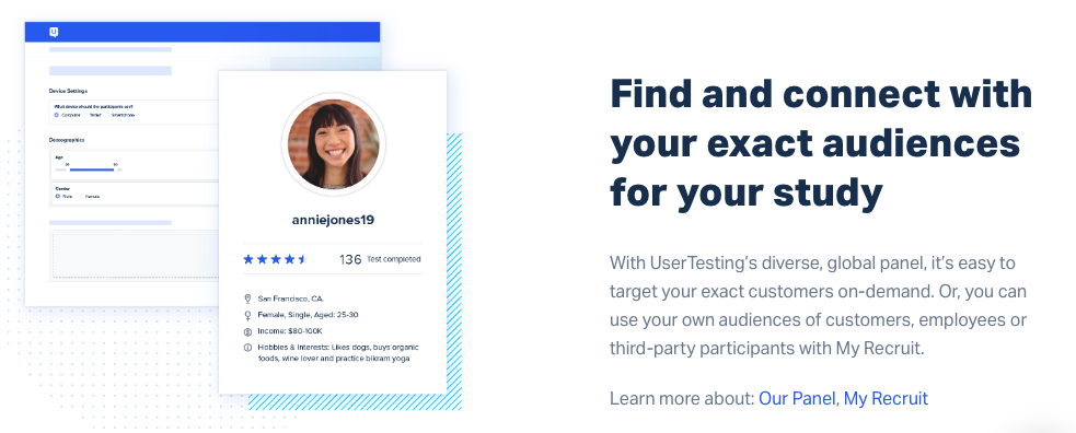 user testing user panel for software testing